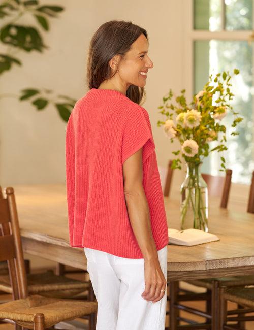 MONTECITO VEST Lobster, Pure Italian Cotton, alternate view