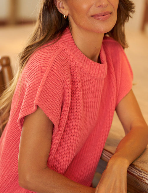 MONTECITO VEST Lobster, Pure Italian Cotton, view 3