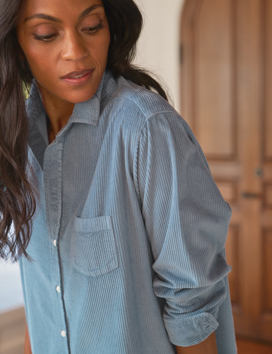 EILEEN Slate Blue, Italian Corduroy