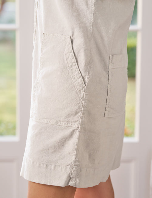 IRELAND DRESS Cement, Italian Performance Linen, view 3