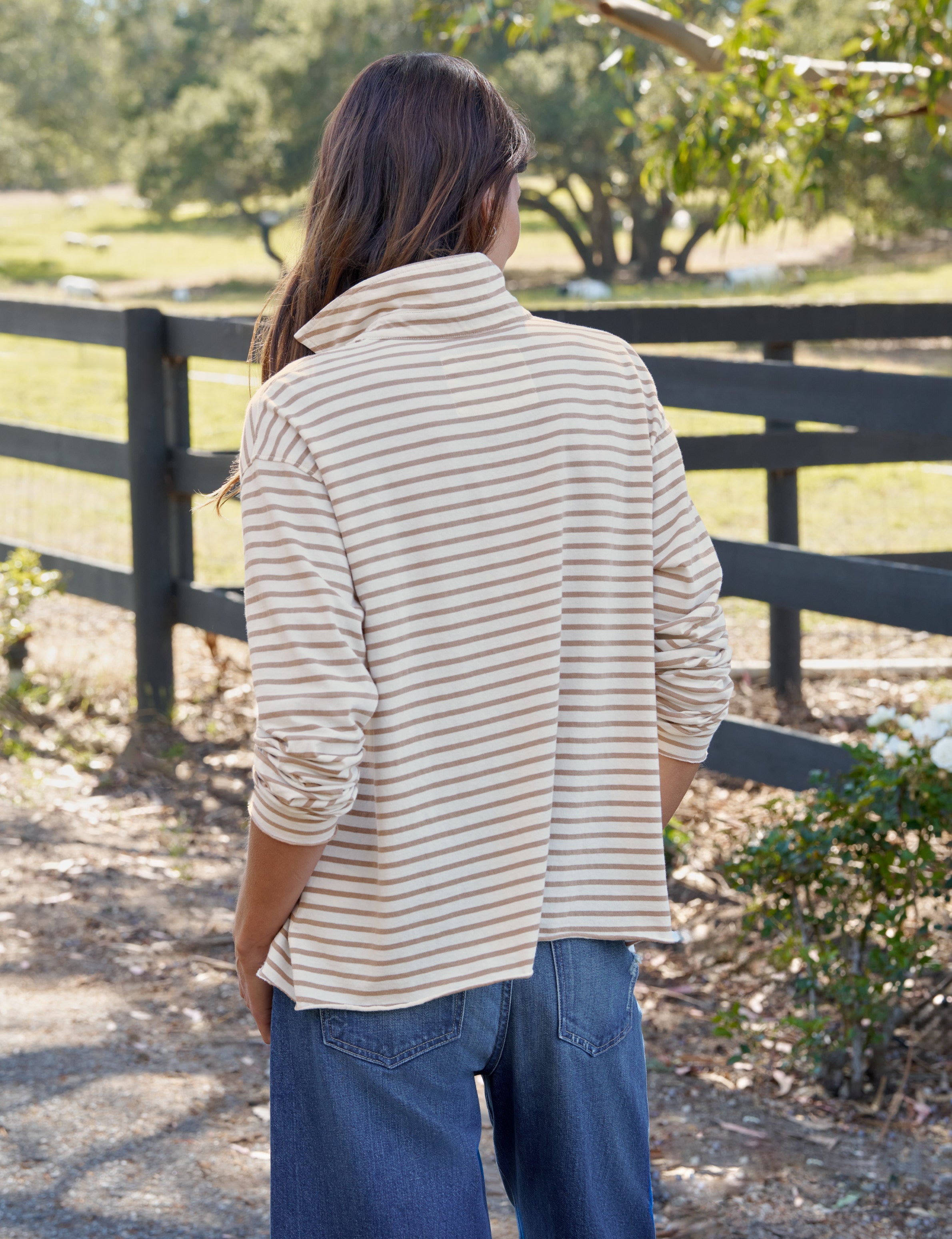 Patrick, Popover Henley, Brown Stripe | Frank & Eileen