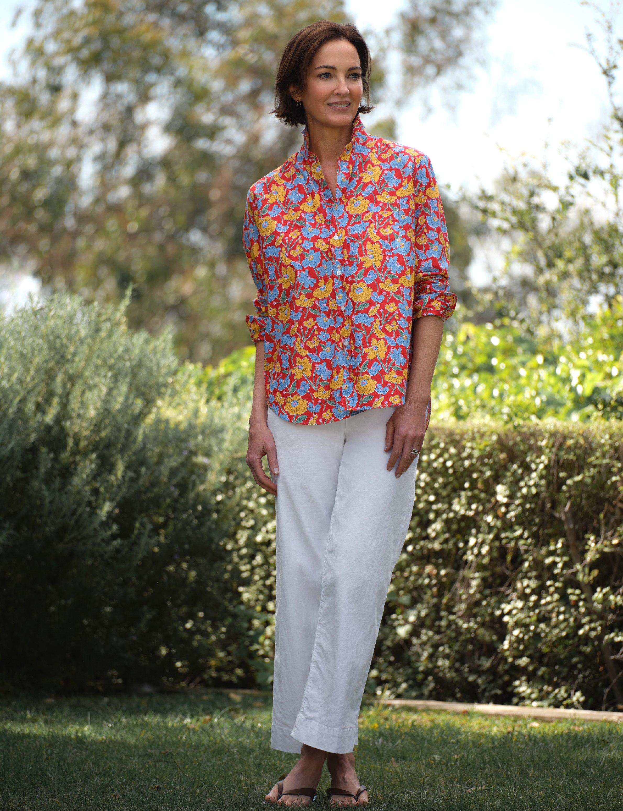 EILEEN Red Flowers, Made with Liberty Fabric, view 5