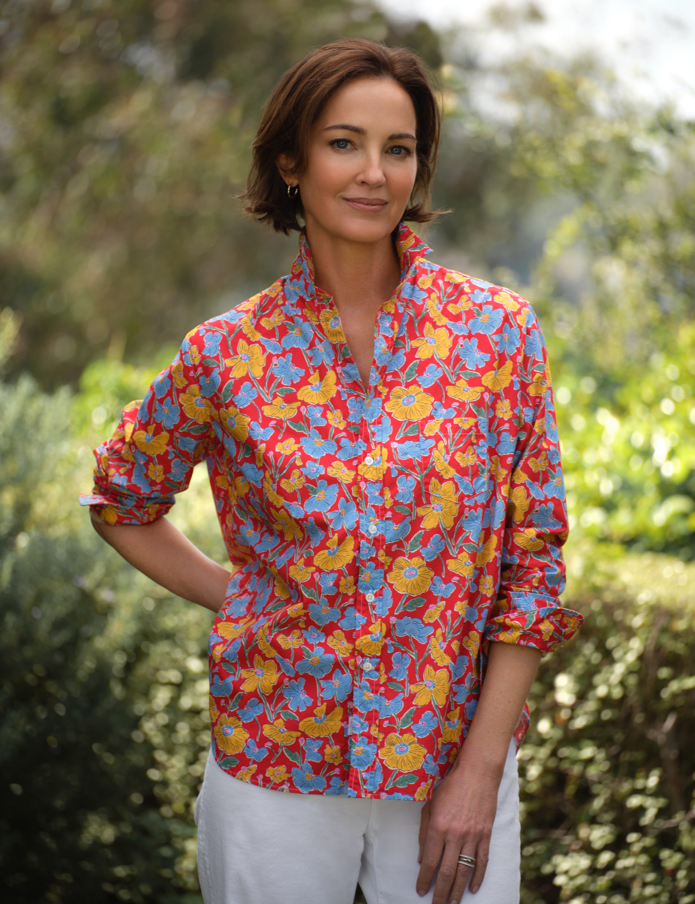 EILEEN Red Flowers, Made with Liberty Fabric, view 3