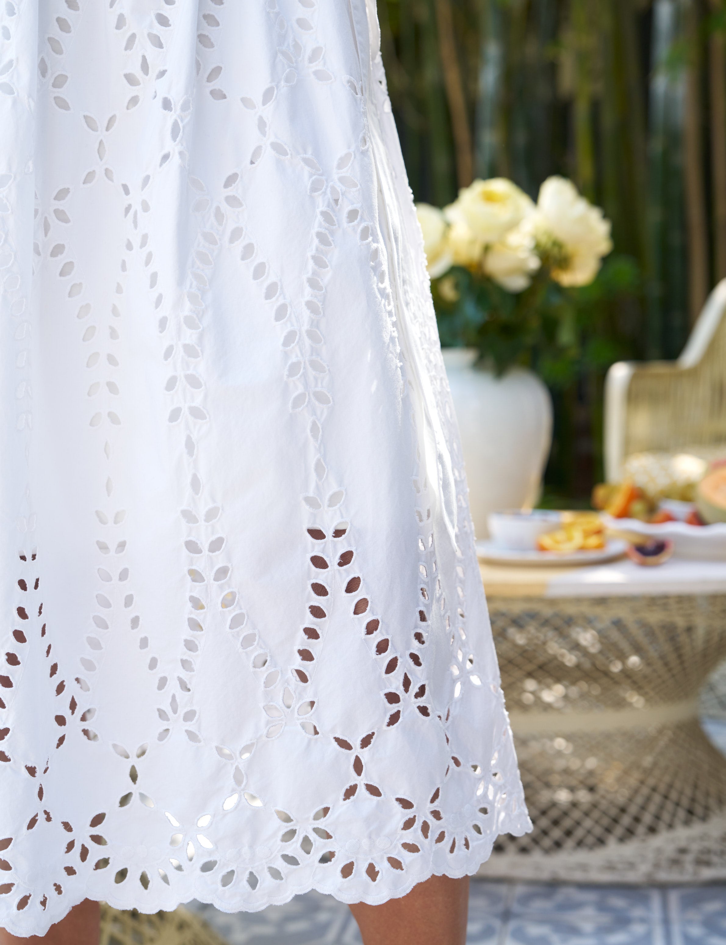 GRACE DRESS White, Eyelet Cotton, view 4