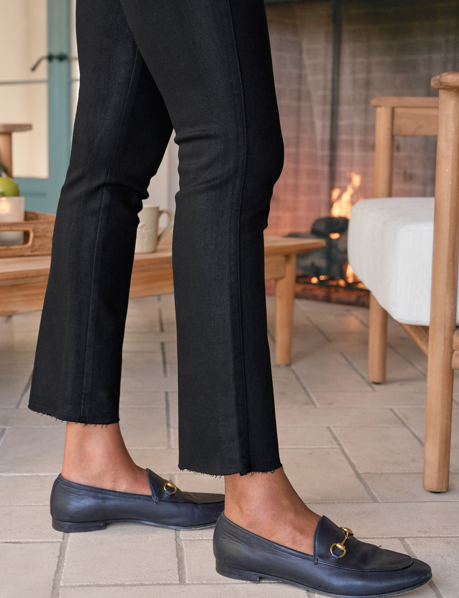 DERRY ILLUSION Black Wax, Italian Waxed Denim