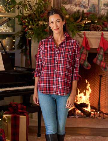 EILEEN Red and Black Plaid, Flannel