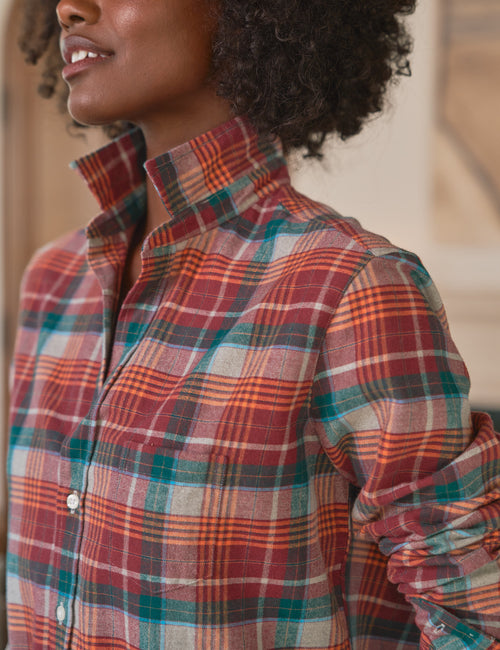 EILEEN Wine and Green Plaid, Italian Flannel, view 3