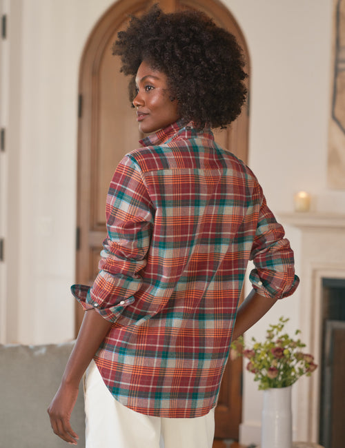 EILEEN Wine and Green Plaid, Italian Flannel, alternate view
