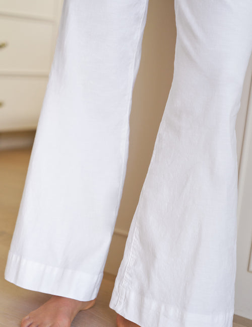 WEST VILLAGE White, Italian Performance Linen, view 3