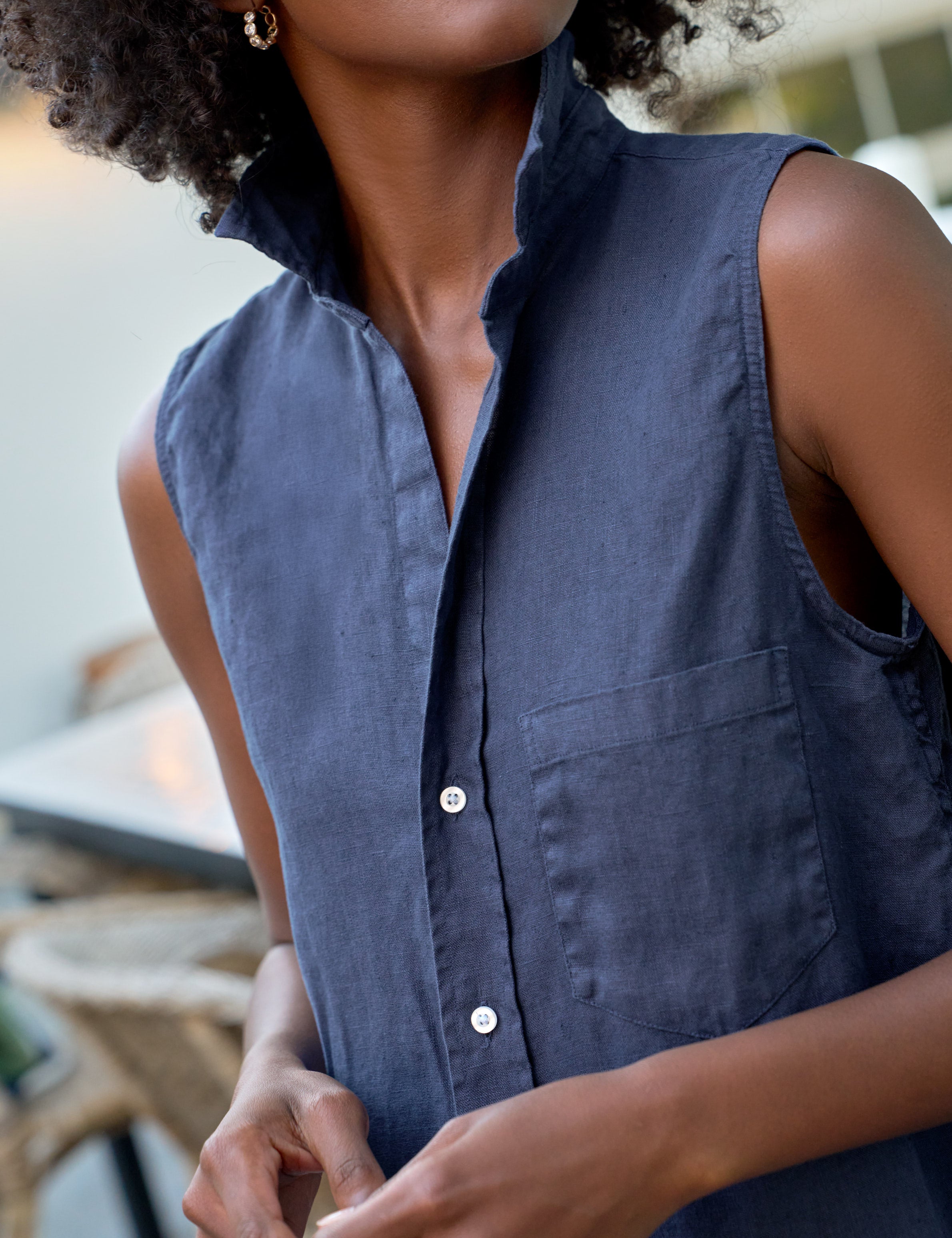 FINLEY Navy, Washed Linen