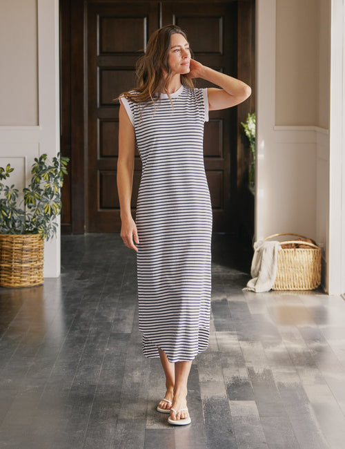 CORY Navy French Stripe, Vintage Jersey, front view