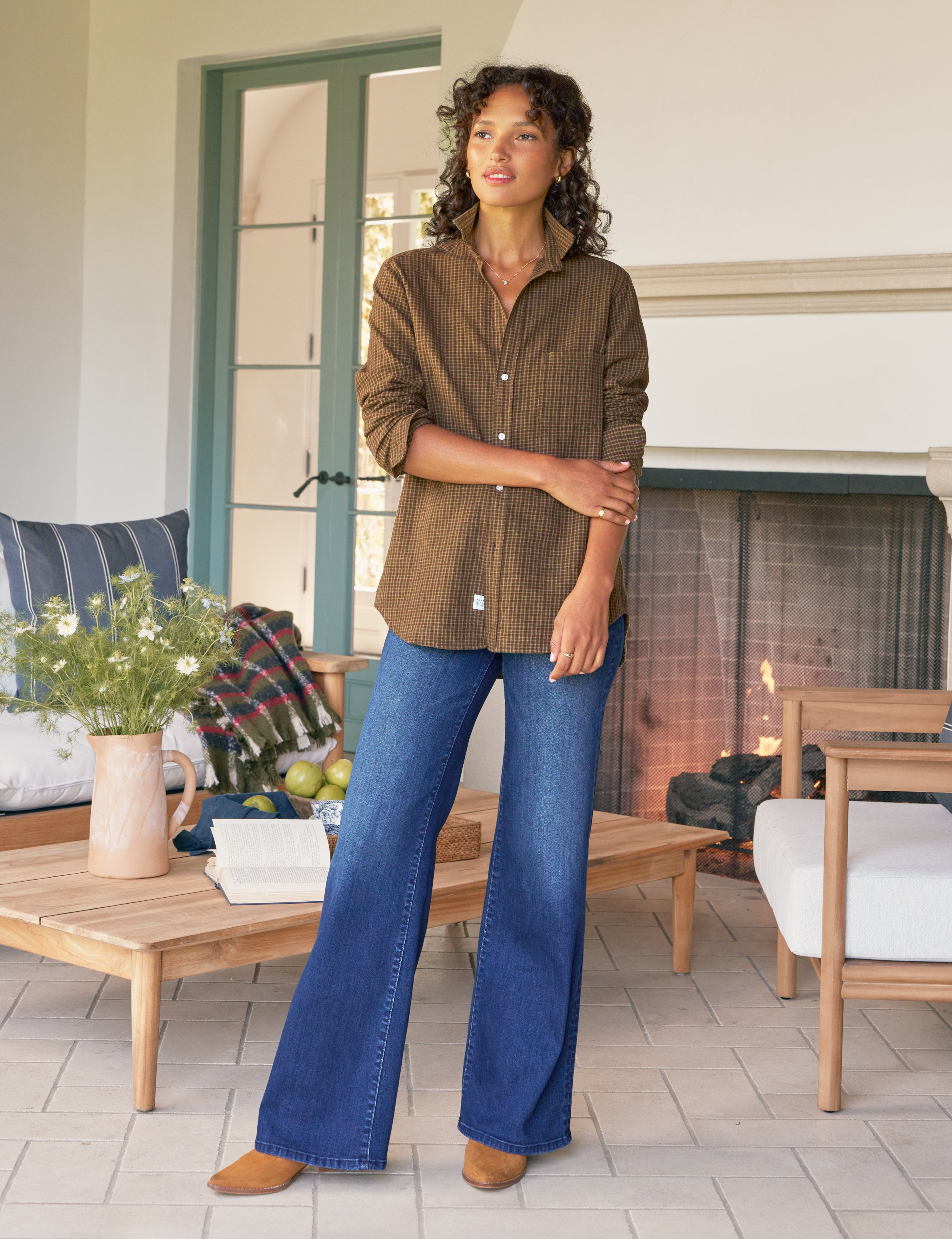 WAVERLY Brown and Green Plaid, Italian Flannel