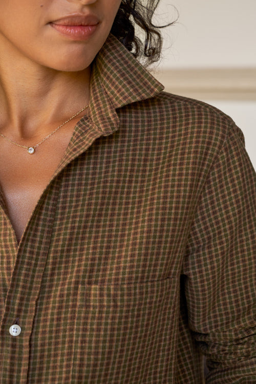 WAVERLY Brown and Green Plaid, Italian Flannel, view 3