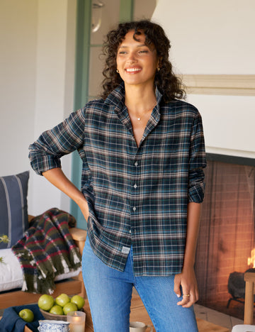 EILEEN Gray and Yellow with Blue Plaid, Italian Flannel