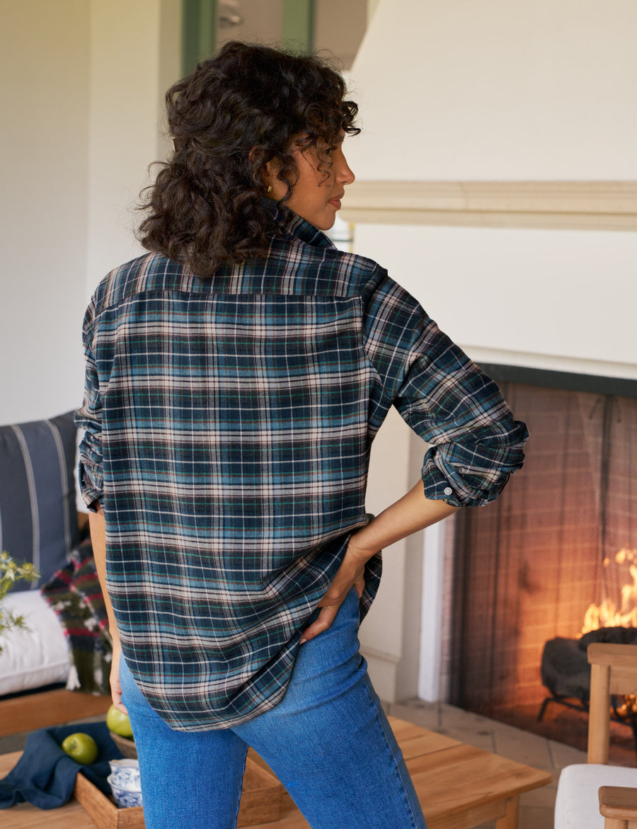 EILEEN Gray and Yellow with Blue Plaid, Italian Flannel