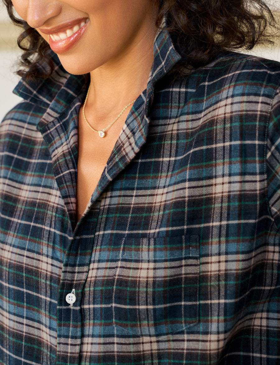 EILEEN Gray and Yellow with Blue Plaid, Italian Flannel