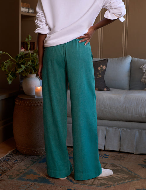 PIPER Dark Green, Italian Flannel, alternate view