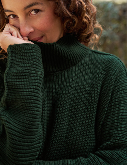MONTECITO TURTLENECK British Racing Green, Pure Italian Cotton, view 7