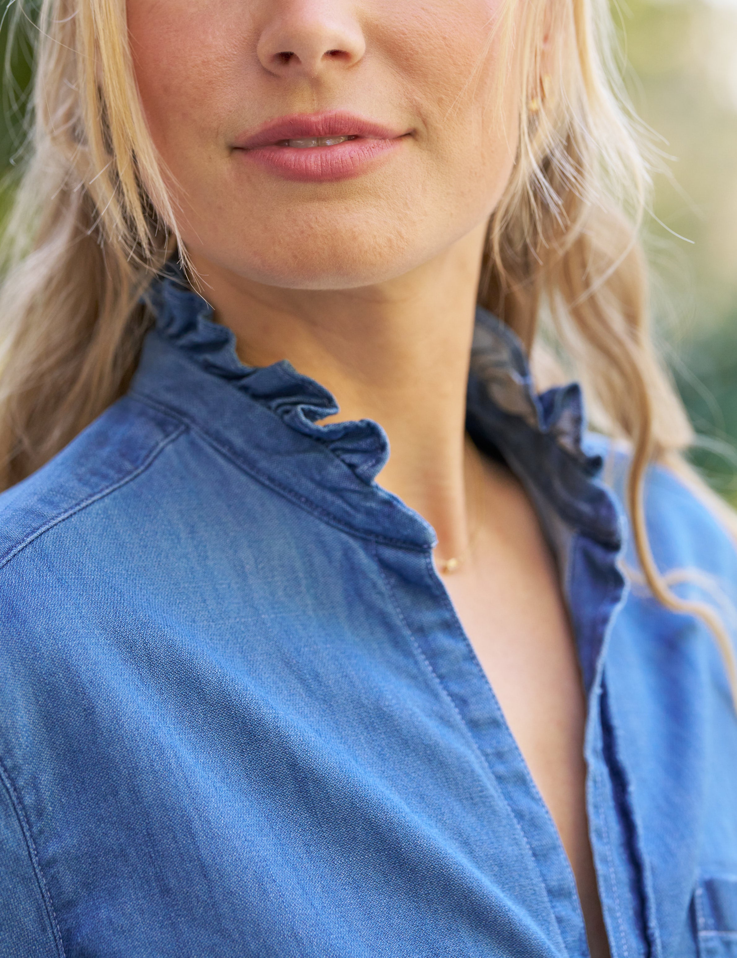 EILEEN RUFFLE Vintage Stonewashed Indigo, Famous Denim