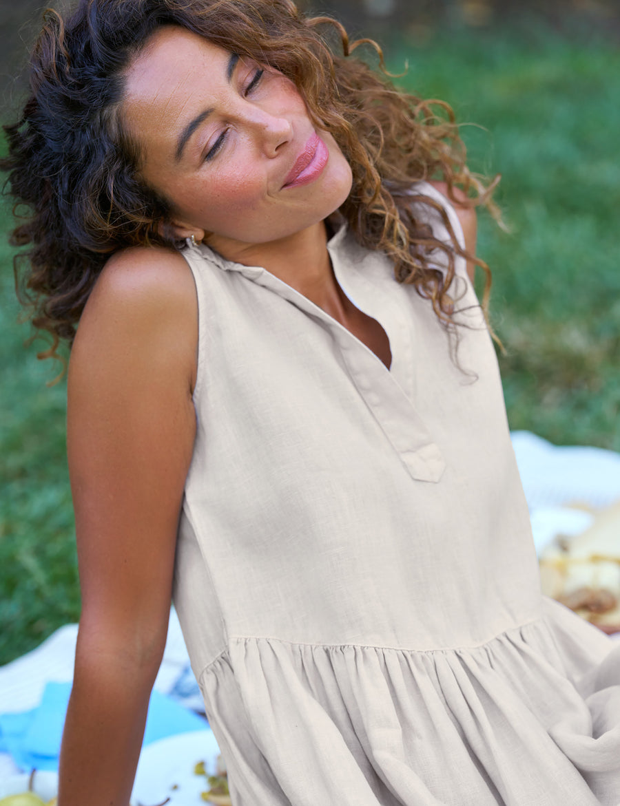 Daphne, Sleeveless Popover Dress, Tan | Frank & Eileen Daphne, Sleeveless Popover Dress, Tan | Frank & Eileen