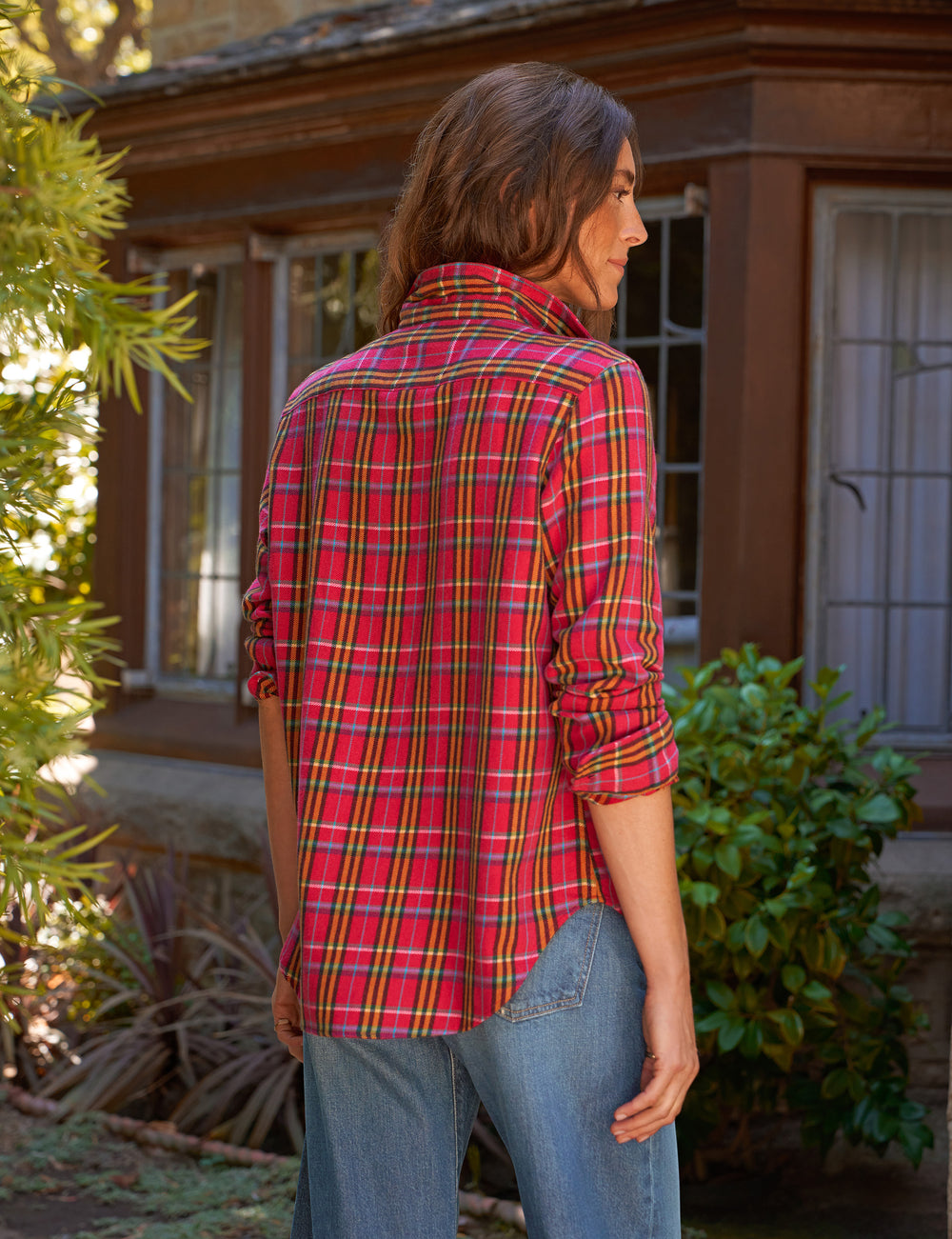 Eileen, Relaxed Button-Up Shirt, Pink Plaid | Frank & Eileen