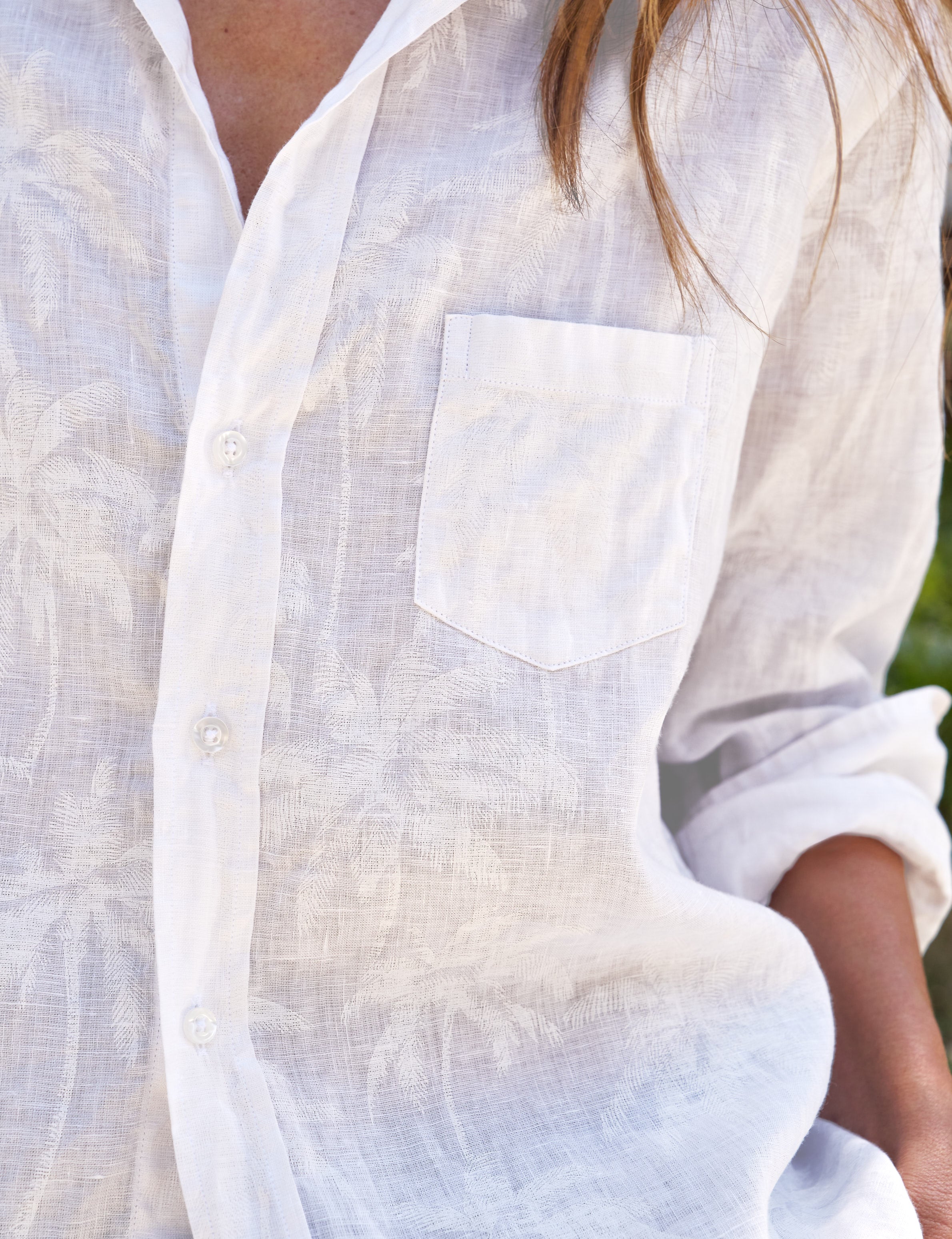 Eileen, Relaxed Button-Up Shirt, Palm Trees | Frank & Eileen