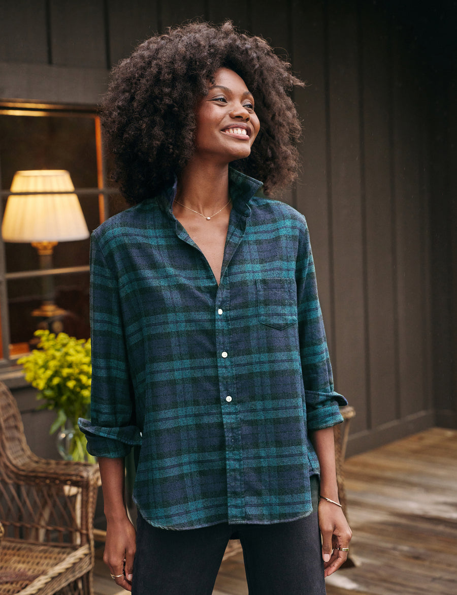 EILEEN Evergreen and Navy Plaid, Flannel