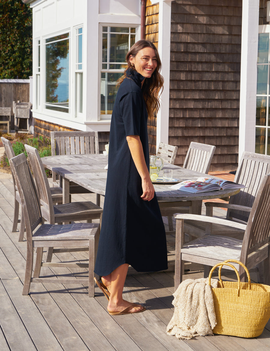 Emma, Popover Henley Maxi Dress, Navy | Frank & Eileen Emma, Popover Henley Maxi Dress, Navy | Frank & Eileen