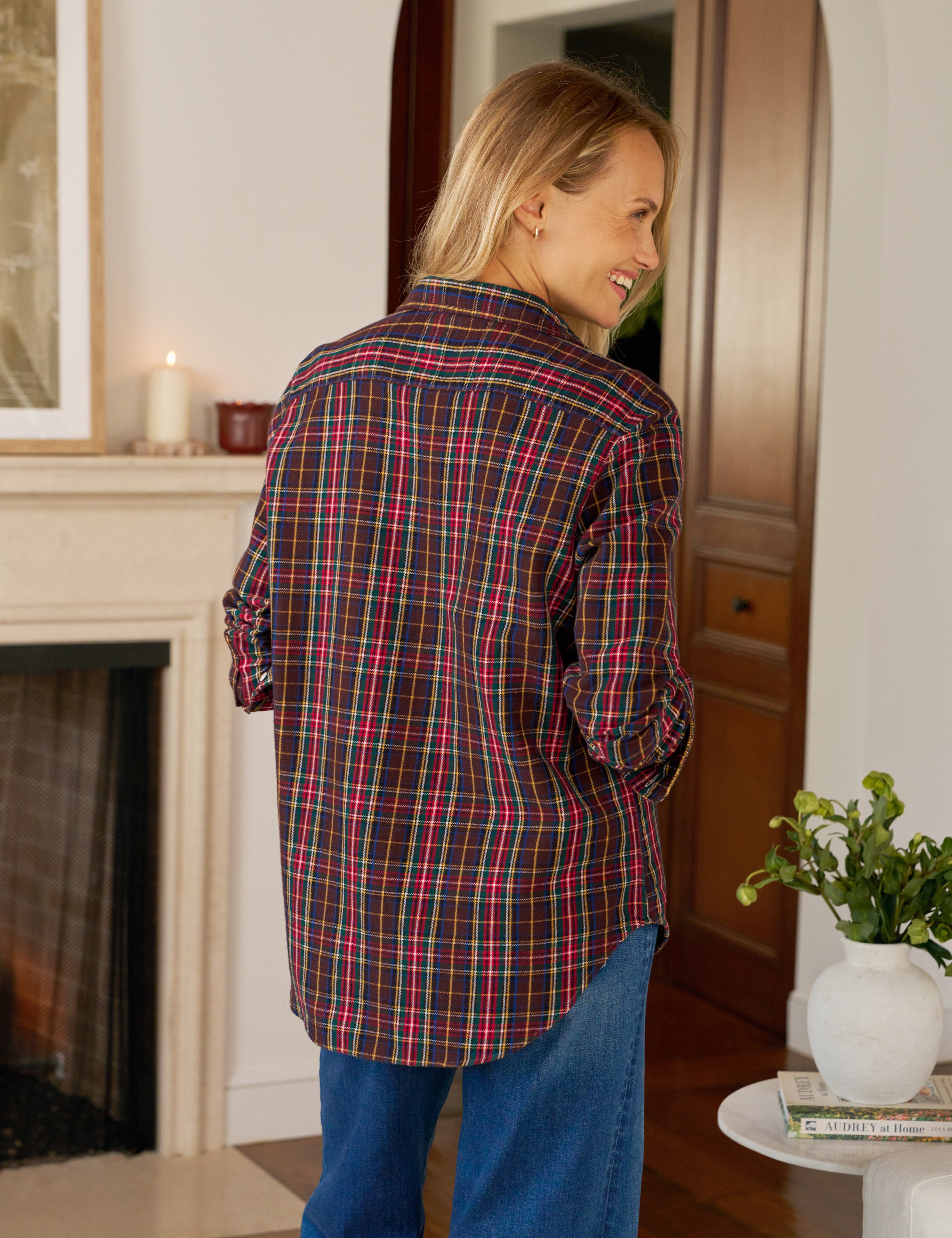 EILEEN Brown Multi Plaid, Italian Flannel