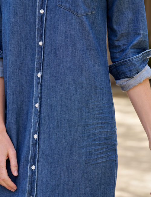 RORY Distressed Indigo Wash, Famous Denim, view 3