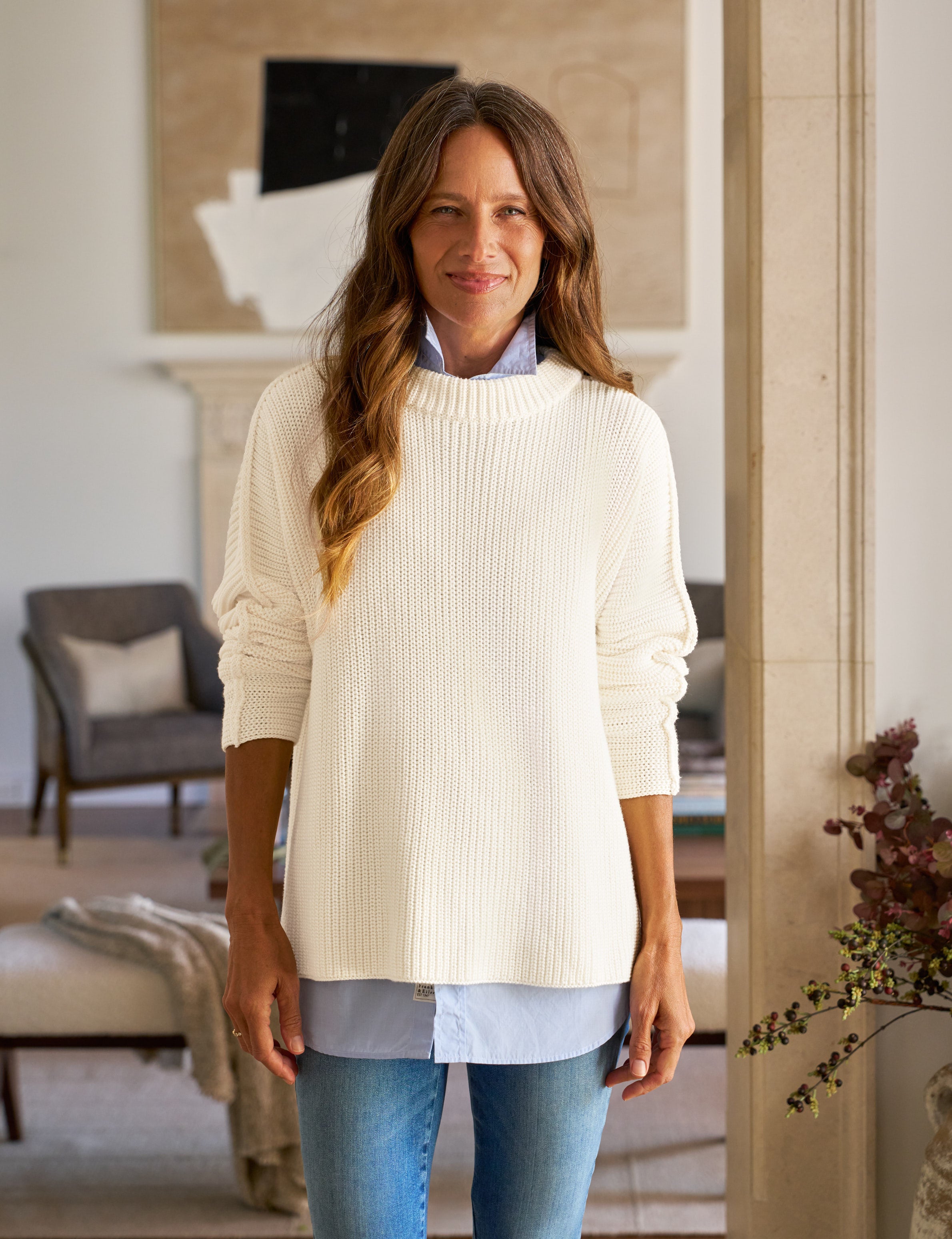 MONTECITO SWEATER Cream, Pure Italian Cotton