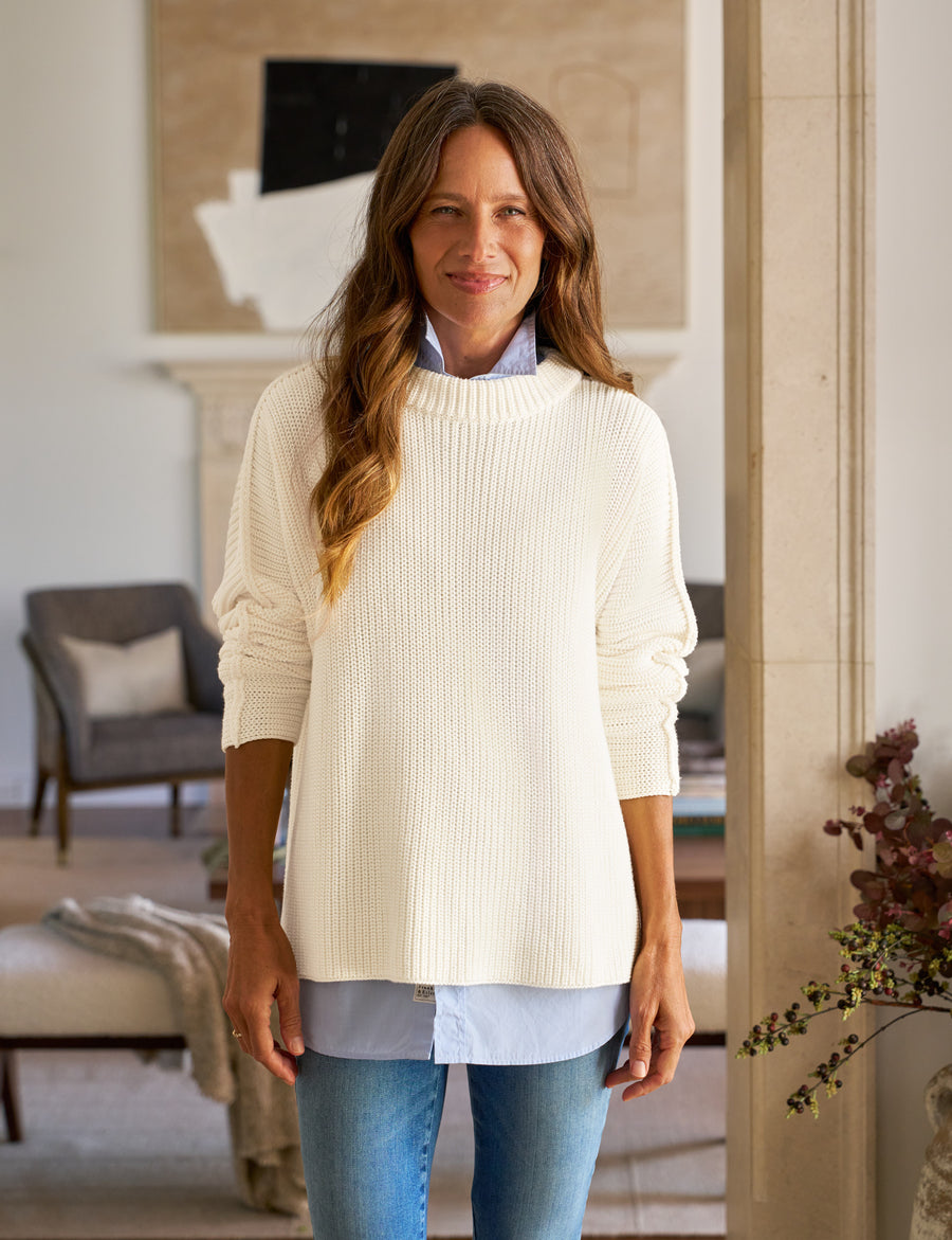 MONTECITO SWEATER Cream, Pure Italian Cotton