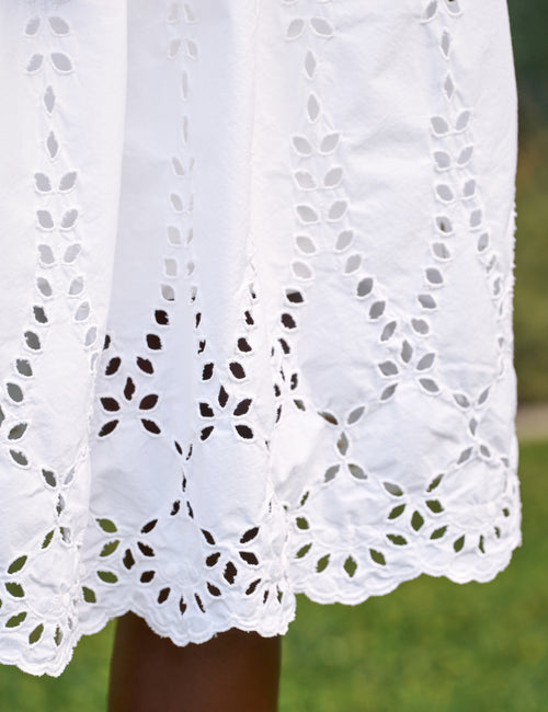 GRACE SKIRT White, Eyelet Cotton, view 4