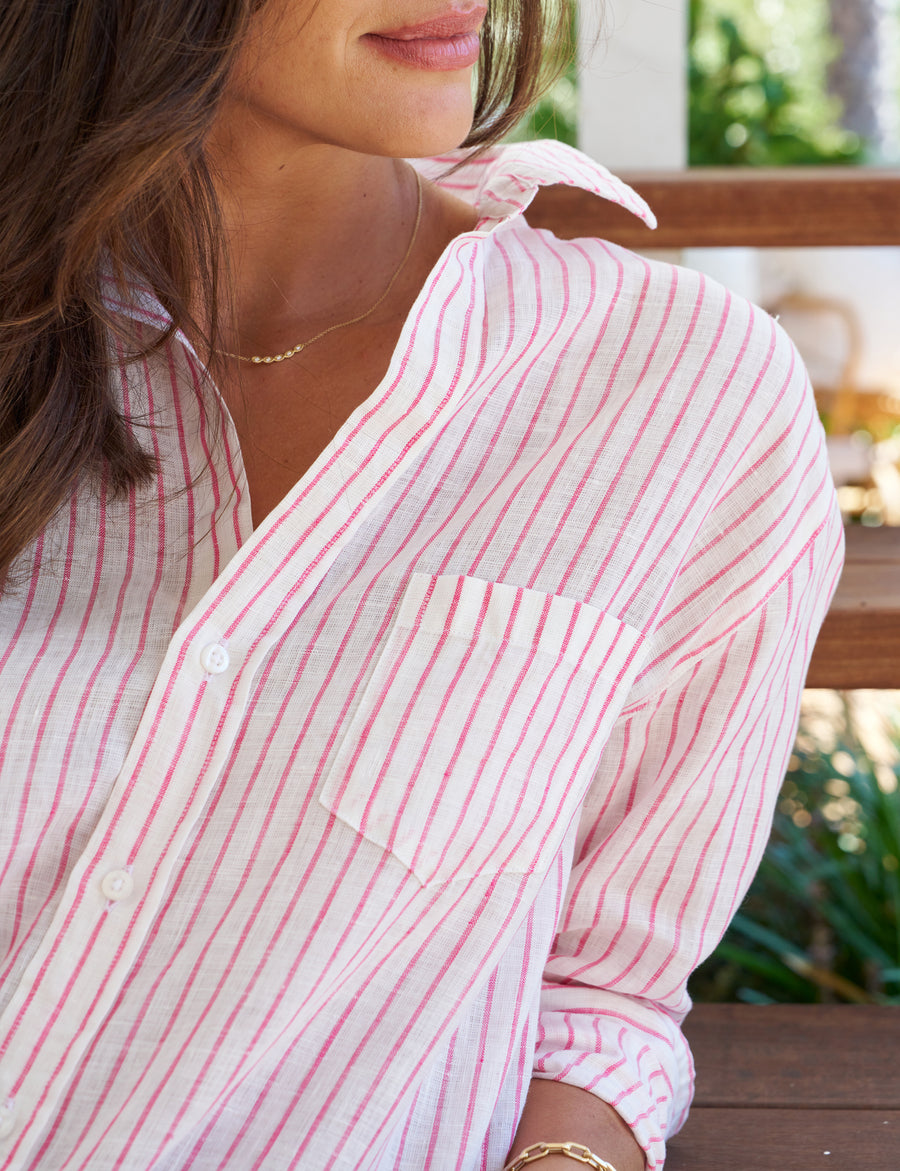 MARY Pink Stripe, Classic Linen