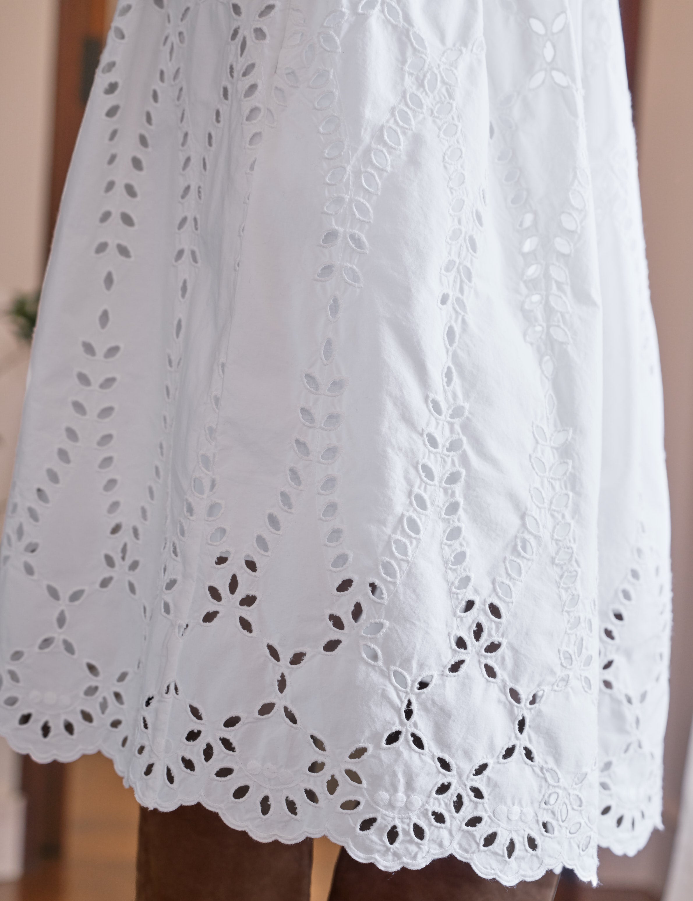 GRACE SKIRT White, Eyelet Cotton