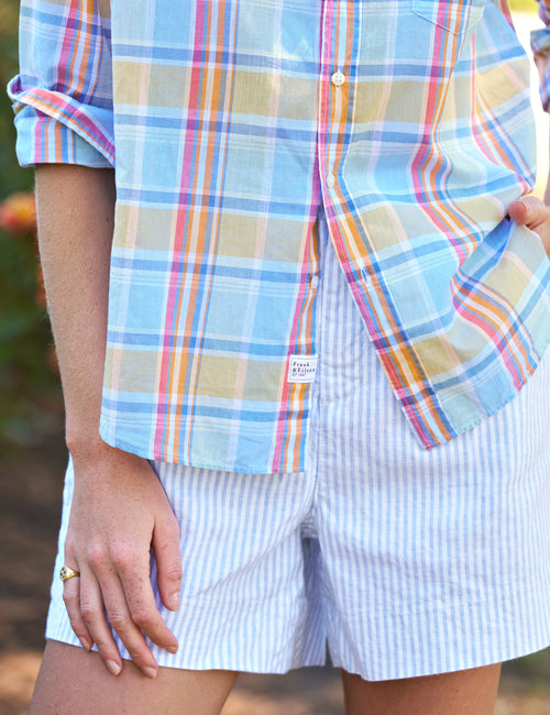 EILEEN Blue and Orange Plaid, Casual Cotton, alternate view