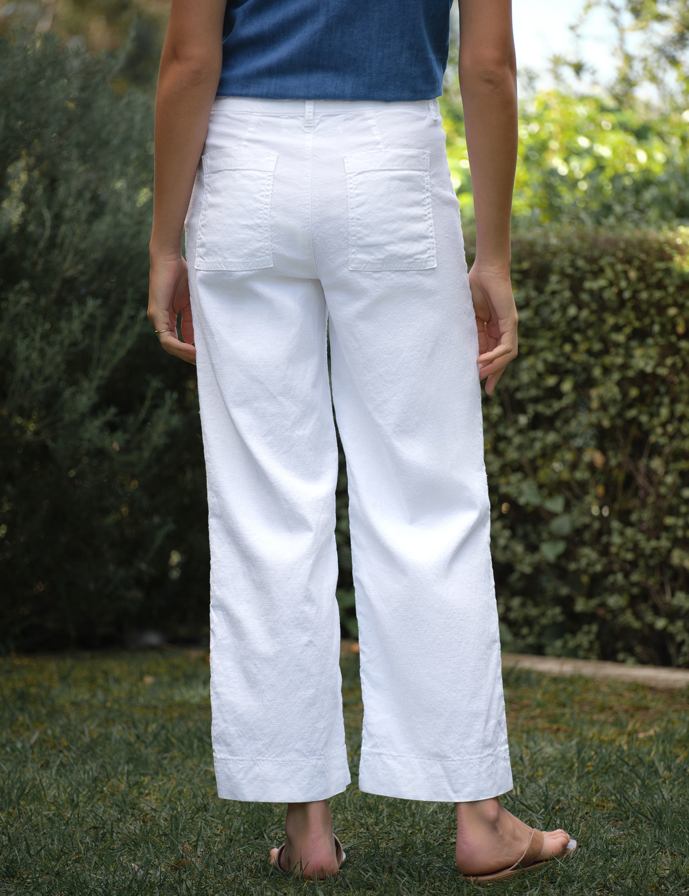WEXFORD PATCH POCKET White, Italian Performance Linen, alternate view