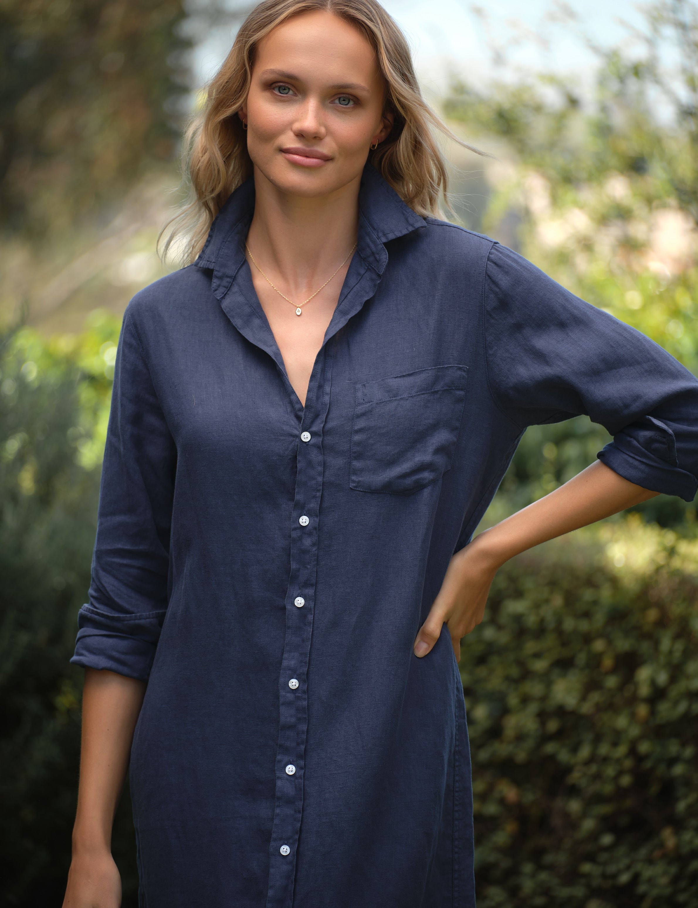 RORY Navy, Washed Linen, view 3