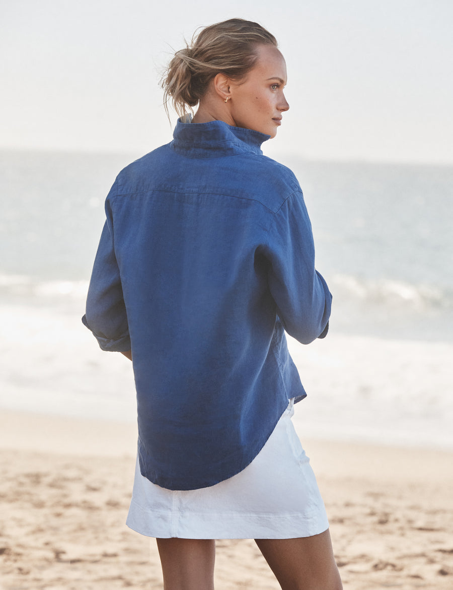 Eileen, Relaxed Button-Up Shirt, Blue | Frank & Eileen