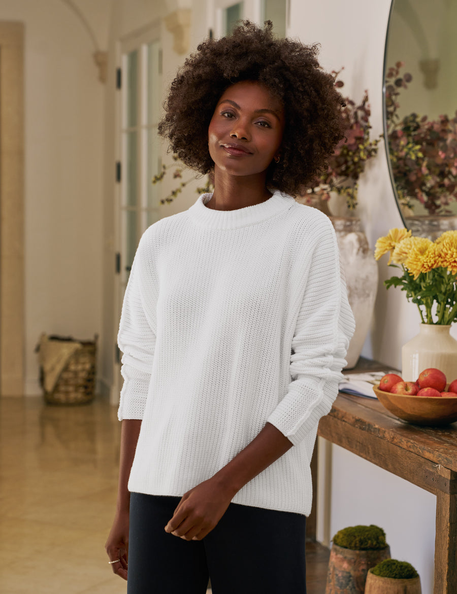 MONTECITO SWEATER White, Pure Italian Cotton