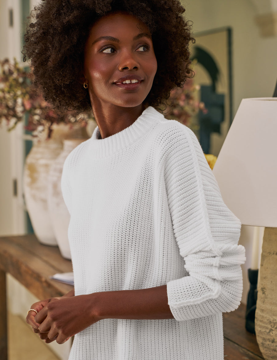MONTECITO SWEATER White, Pure Italian Cotton