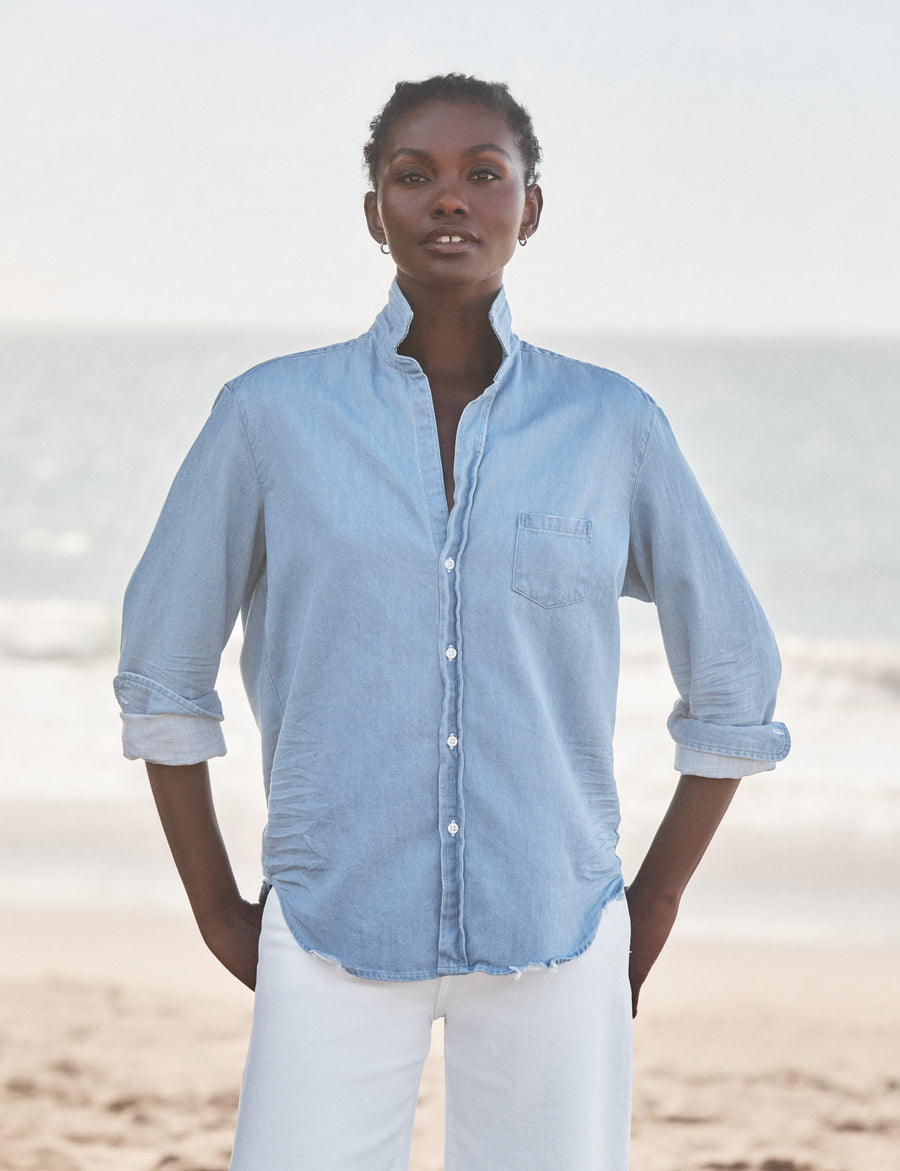 Eileen, Relaxed Button-Up Shirt, Light Denim | Frank & Eileen