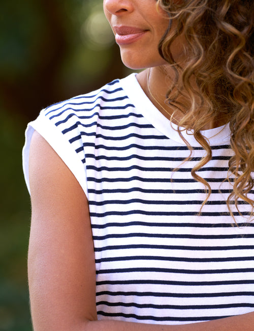 MINI CORY Navy French Stripe, Vintage Jersey, view 3