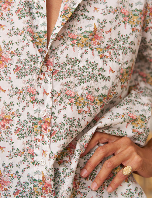 EILEEN Pink Bird Floral, Made with Liberty Fabric, view 3