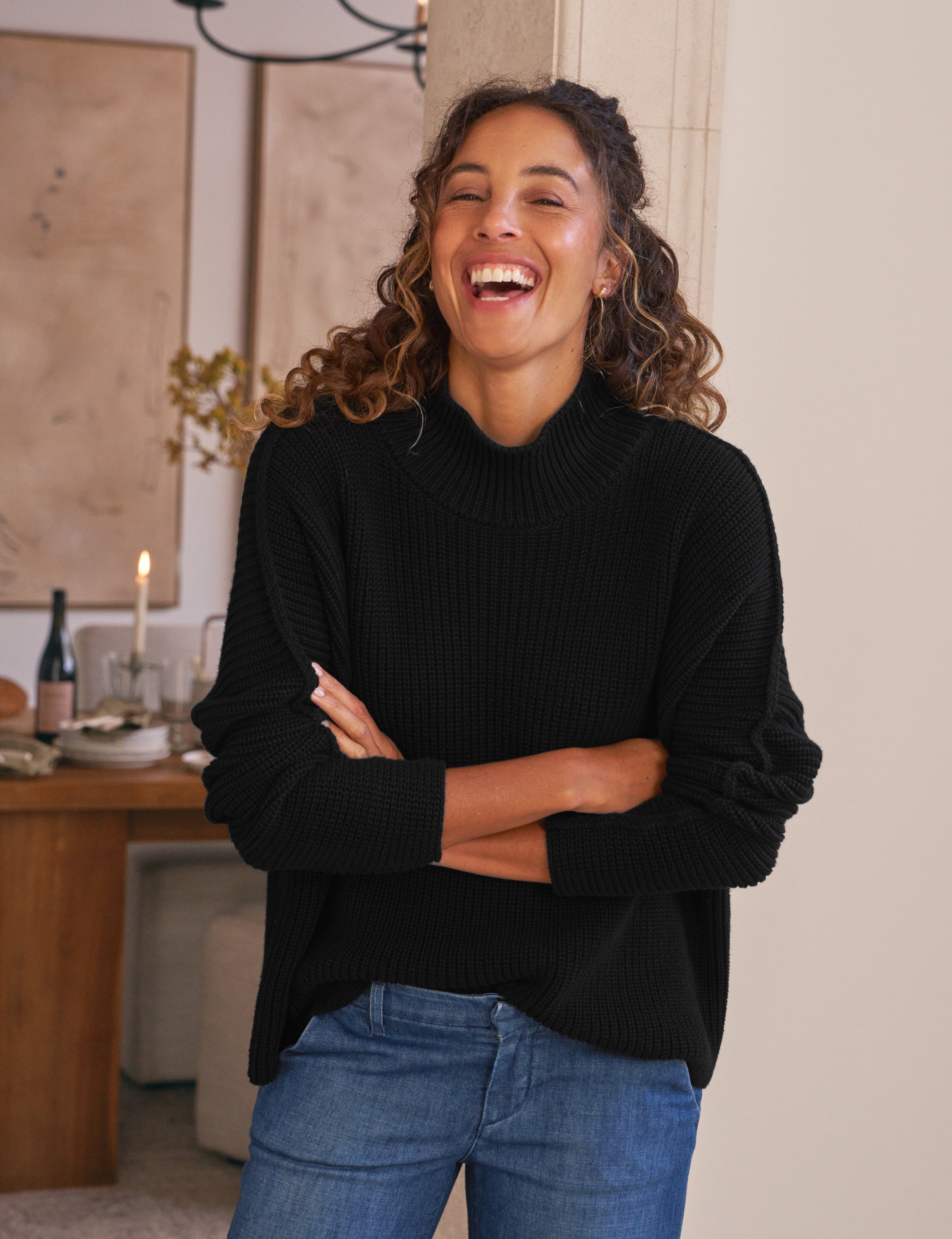 MONTECITO TURTLENECK Black, Pure Italian Cotton