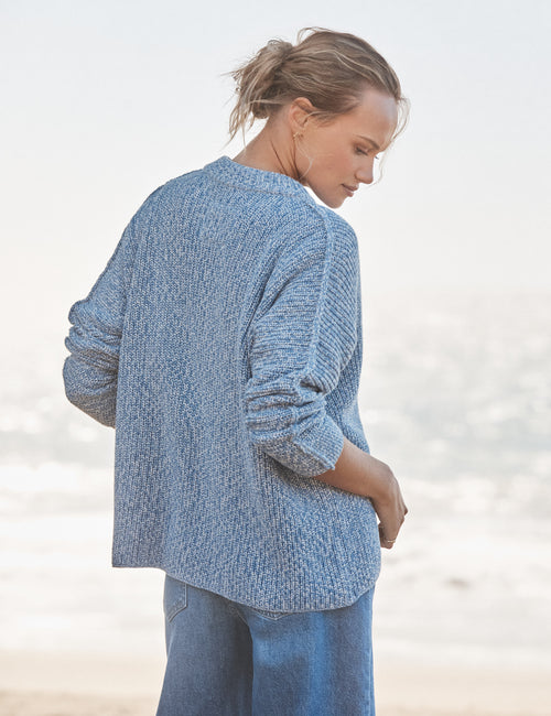 MONTECITO CARDIGAN Coast, Pure Italian Cotton, alternate view