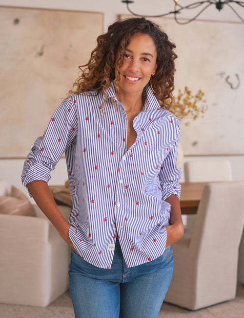 EILEEN NYC Apples, Italian Classic Poplin, front view