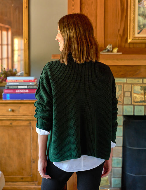 MONTECITO SWEATER British Racing Green, Pure Italian Cotton, alternate view