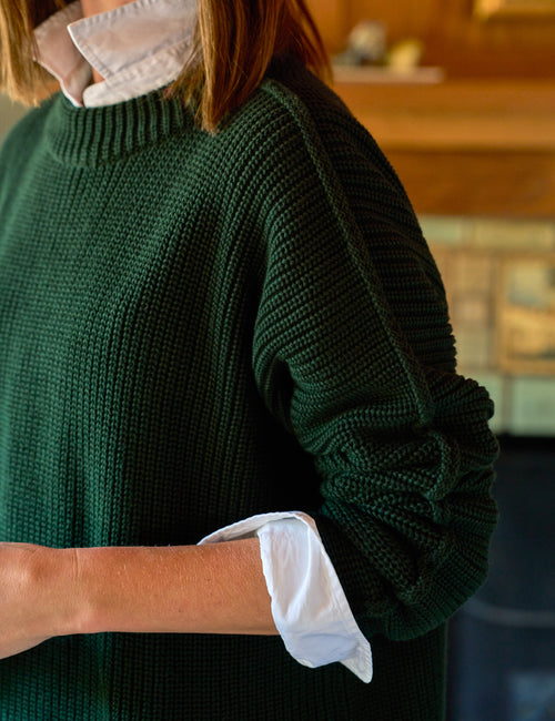 MONTECITO SWEATER British Racing Green, Pure Italian Cotton, view 3