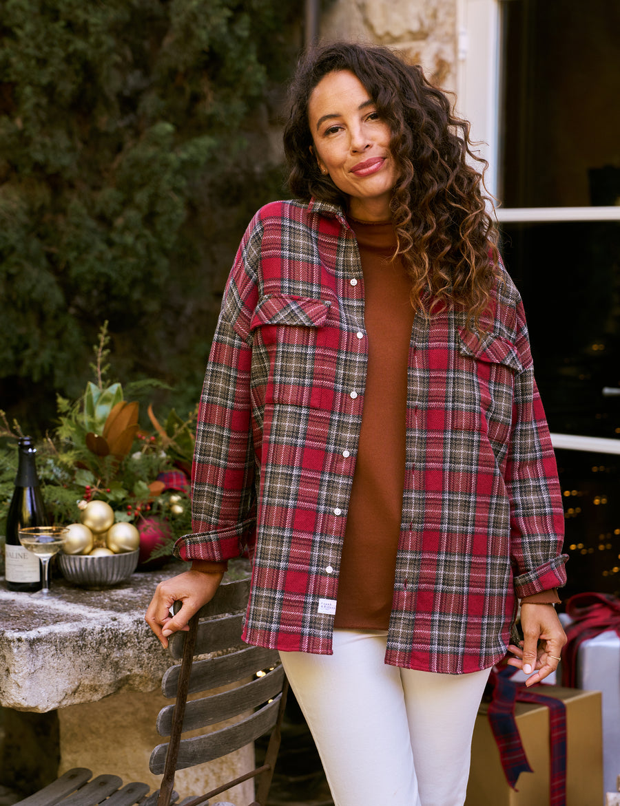 MCLOGHLIN Red Textured Plaid, Textured Flannel